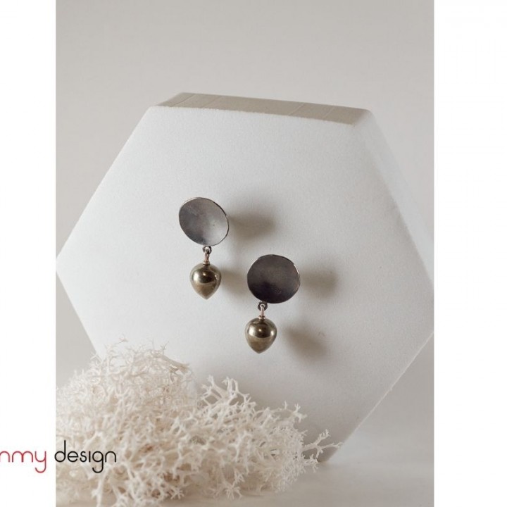 Pyrite drop earings